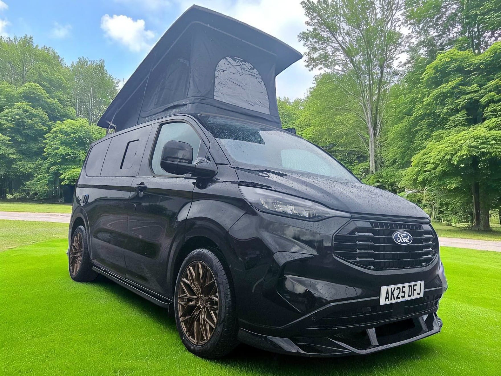 Black Ford Transit Custom Limited Escape Apex Camper Van