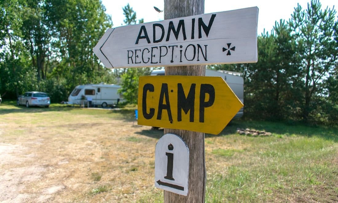 campsite signboard