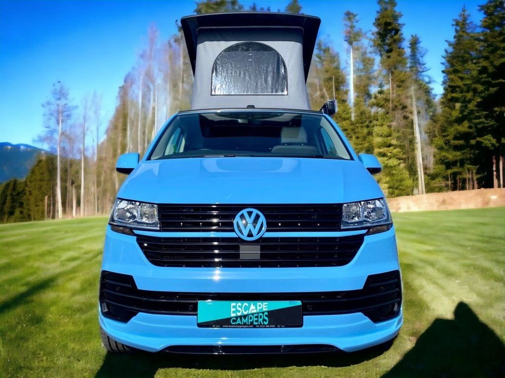 blue vw campervan